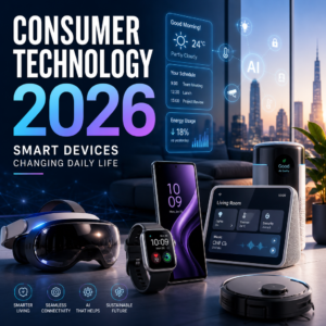 Futuristic smart devices for seamless connectivity and sustainable living in consumer technology 2026.