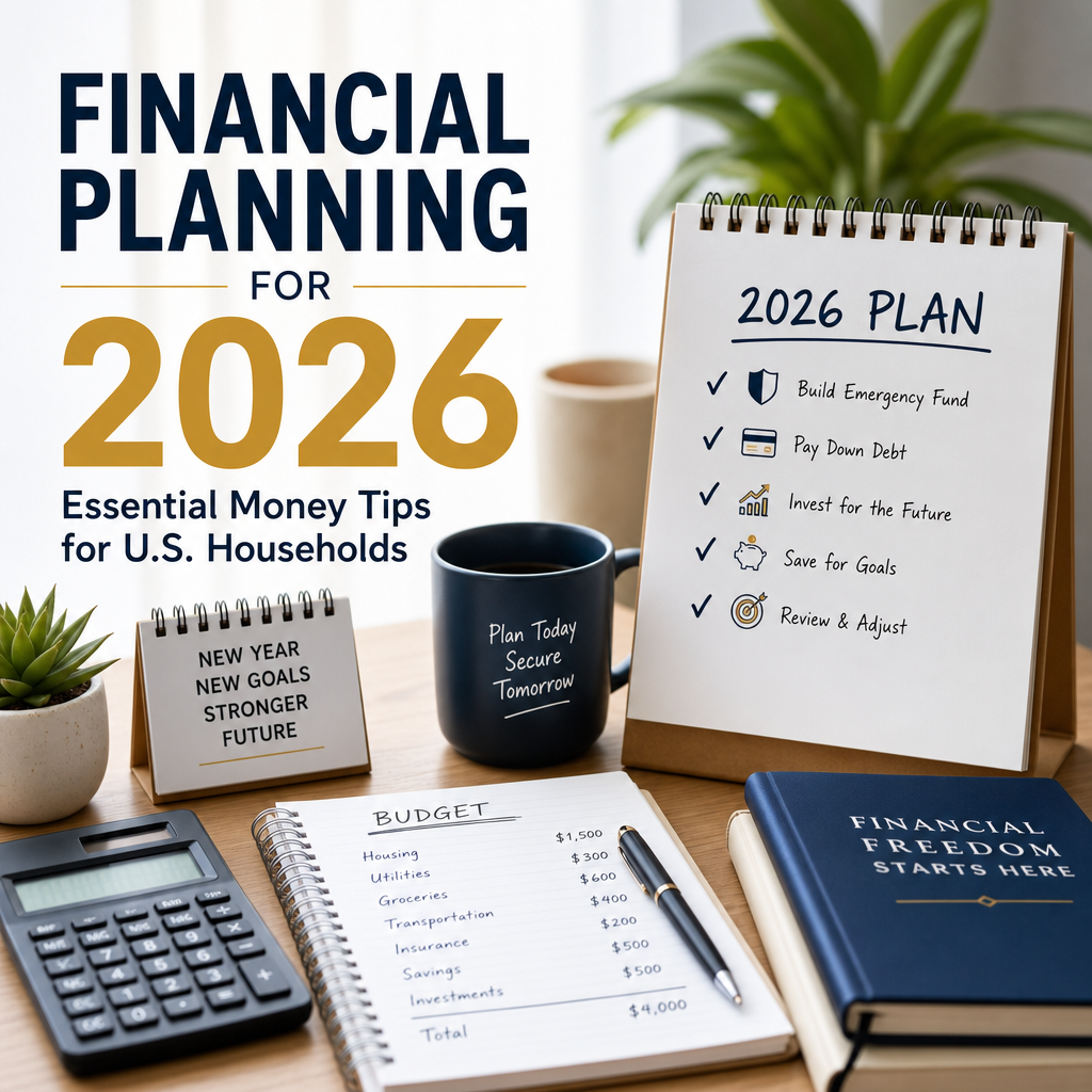 Checklist for 2026 financial planning with budget, savings, and goal-setting tips for U.S. households